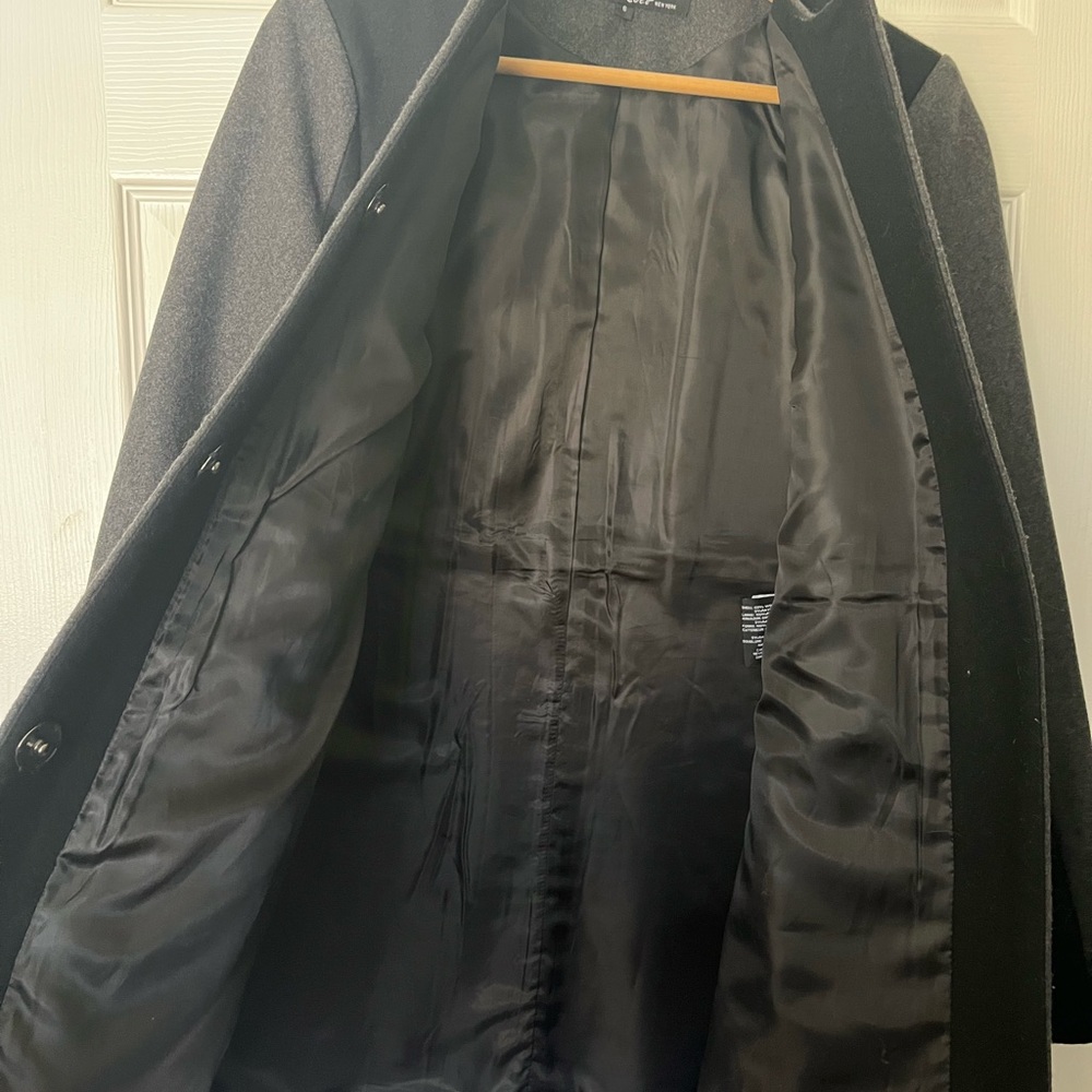 🖤🗝️GORG Kenneth Cole NY Black Grey Car Coat Spring Fall Slim Fit Sexy🕶️ Sz 6 - Picture 4 of 5